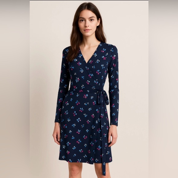 Banana Republic Dresses & Skirts - Banana Republic Navy Floral Wrap Dress Size XS S28